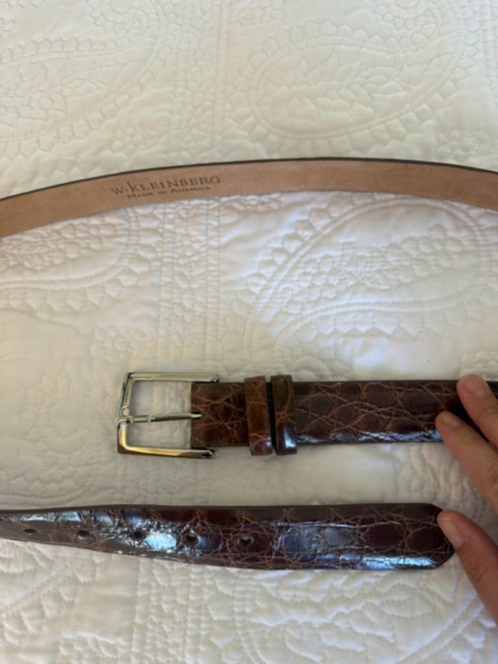 w.kleinberg belt genuine crocodile size 40